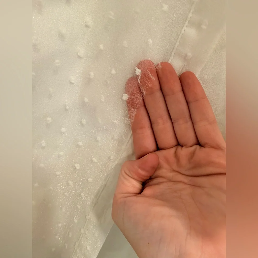 Elegant Dainty Jewells Sheer White Blouse with Bow - Picture 6 of 7